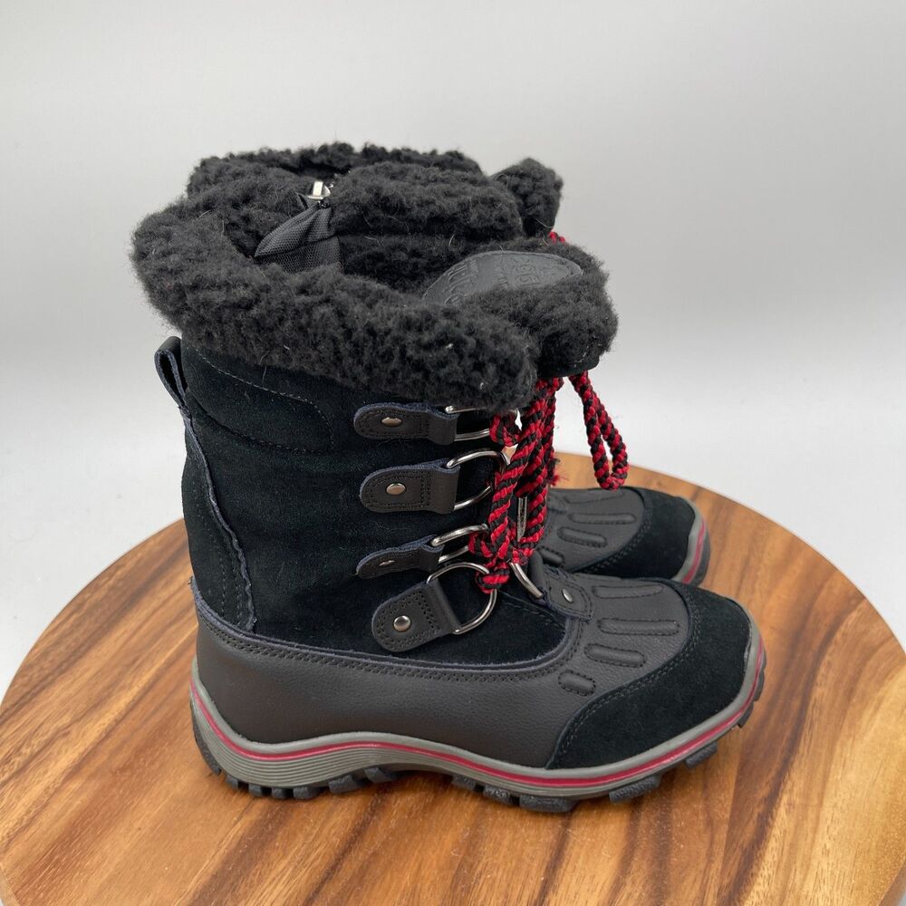 Pajar Alina Fur Boots Size 6 Black Leather Waterproof Winter Snow Comfort
